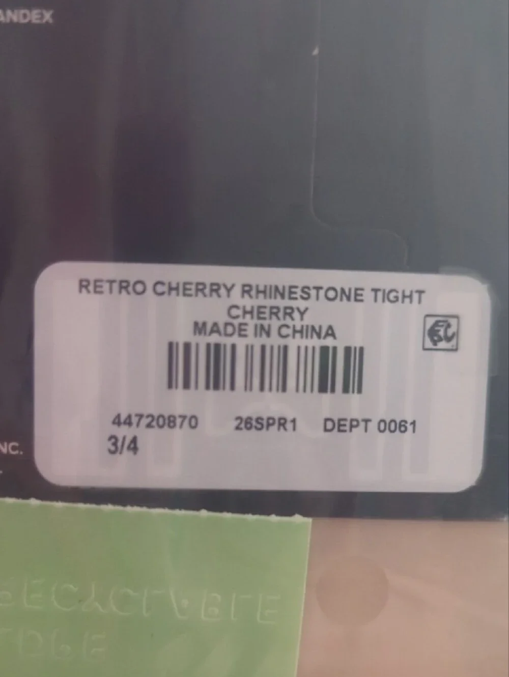TORRID Beige Sheer Tights with Red Cherry Rhinestones Size: 22-26 NWT
